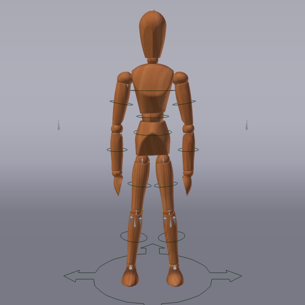 Wooden mannequin - Rigged preview image 2